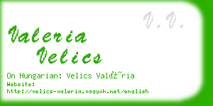 valeria velics business card